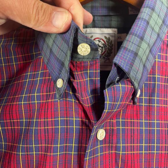 Cinch Button Down Western Shirt Men's XL Red/Green Plaid Long Sleeve Cowboy - Picture 4 of 11